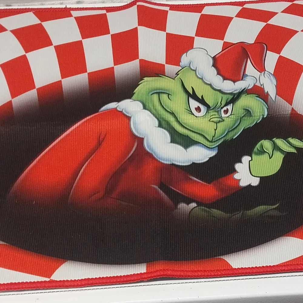 3D Illusion Grinch Christmas Novelty Doormat Holiday Decoration Rug 19x31”